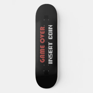Retro Game Over Skateboard Deck