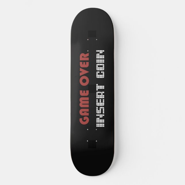 Retro Game Over Skateboard Deck (Front)