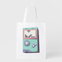 Retro Gameboy LEGO Pixel Art – Reusable Grocery Ba