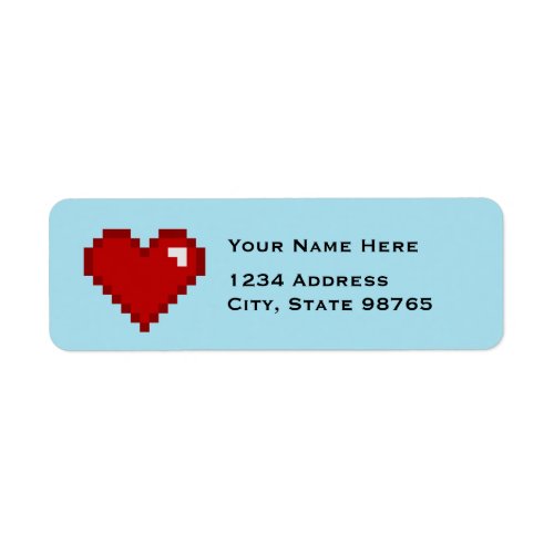 Retro Gamer 8Bit Heart Address Labels