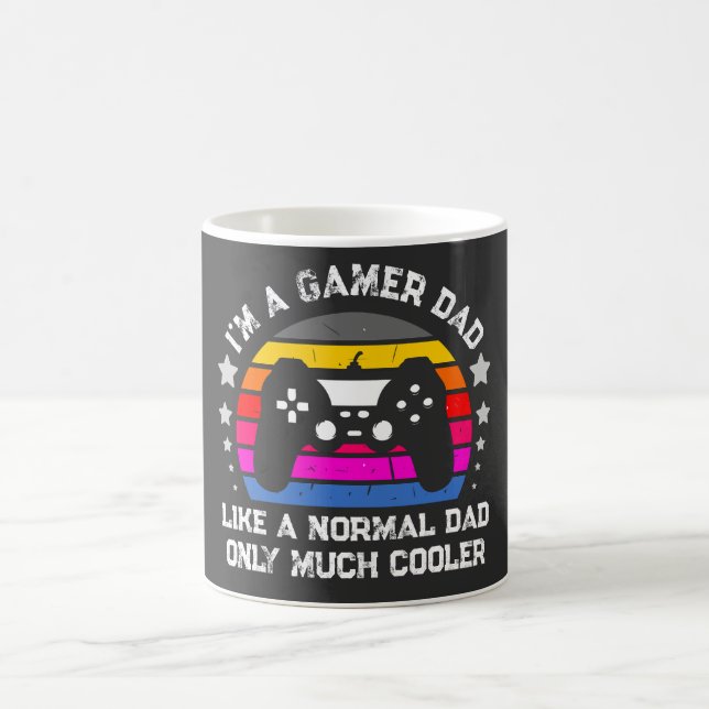 Retro Gamer Dad Cooler Than Normal Dad Coffee Mug (Center)