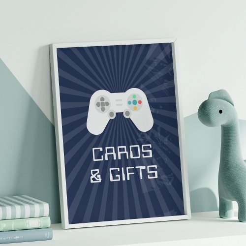 Retro Gamer Kids Birthday Party Cards  Gifts Sign