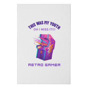 Retro Gamer Miss His Youth Faux Canvas Print
