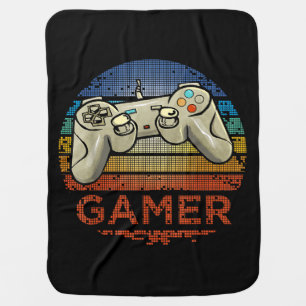 Retro Gamer Video Game Player Boys Girls Teen Kids Baby Blanket