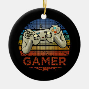 Retro Gamer Video Game Player Boys Girls Teen Kids Ceramic Ornament