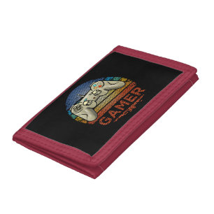 Retro Gamer Video Game Player Boys Girls Teen Kids Tri-fold Wallet