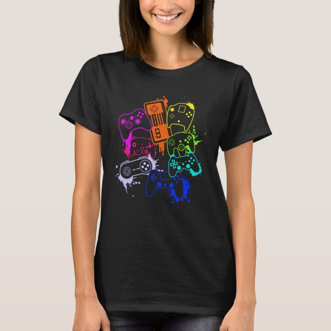 Retro Gamer Video Games Player T-Shirt (Front)