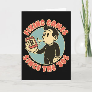 Retro Gamer Vintage Controller Gaming Men Women Ki Card