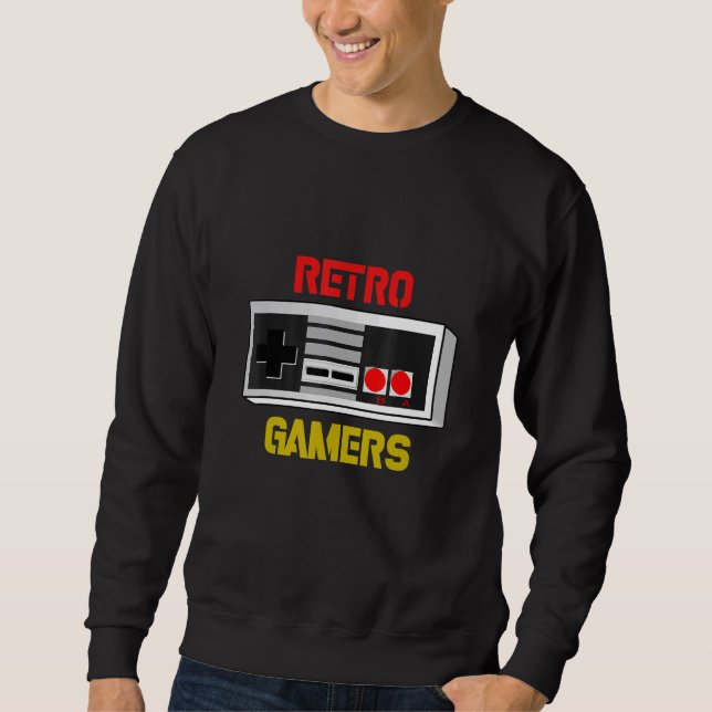 retro gamers console sweatshirt (Front)