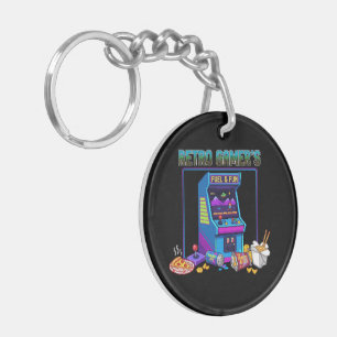  Retro Gamer's Fuel & Fun   8-Bit Pixel Art Arcade Keychain
