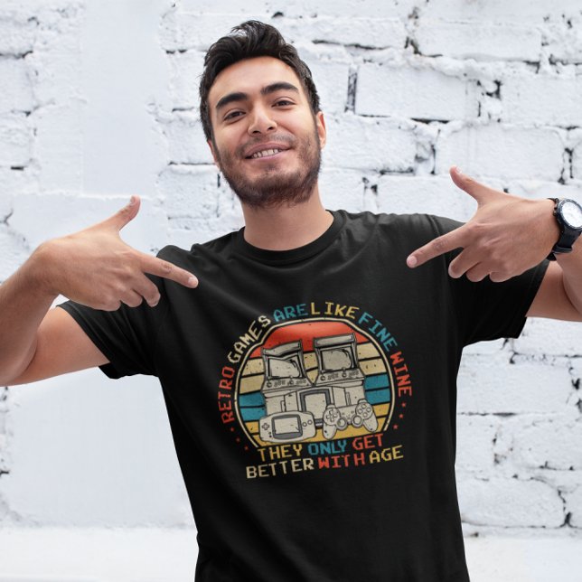 Retro Games Are like Fine Wine - Funny Video Game T-Shirt (Creator Uploaded)