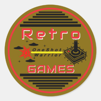 Retro Games Gold Classic Round Sticker