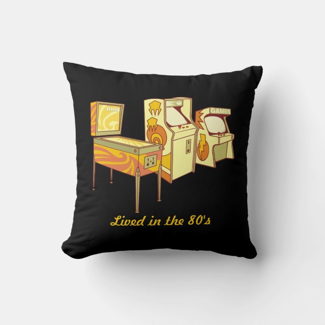 Retro Games Throw Pillow (Front)