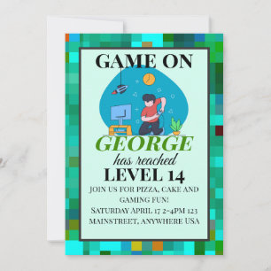 Retro Gaming Birthday Invitation Card
