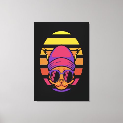 Retro Gaming Cat Canvas Print