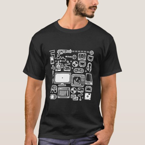 Retro Gaming Classic Controllers Consoles Mash_Up  T_Shirt