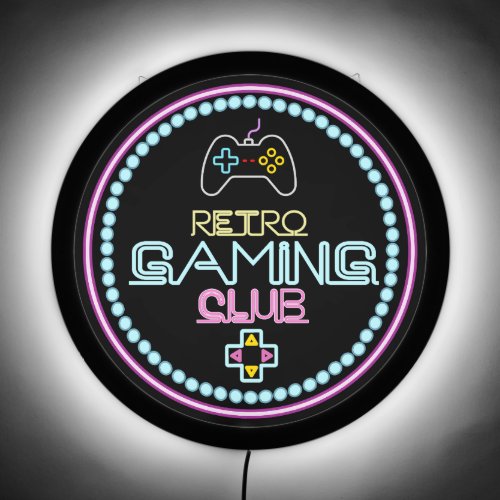 Retro Gaming Club LED Sign