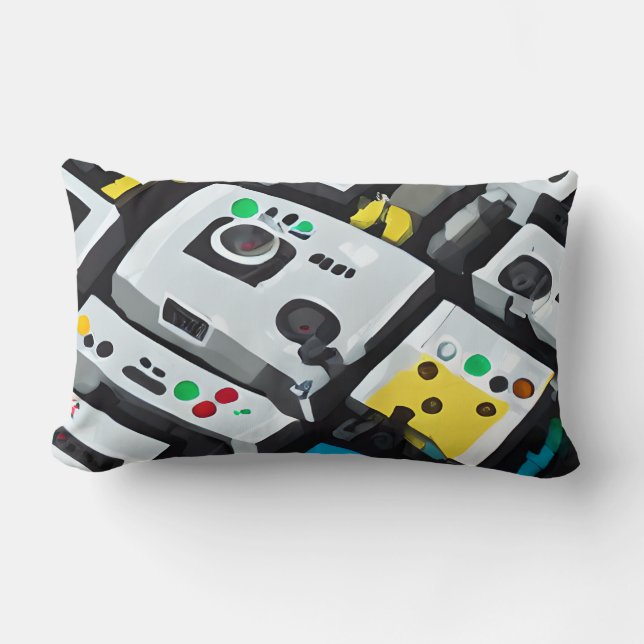 Retro gaming consoles lumbar pillow (Front)