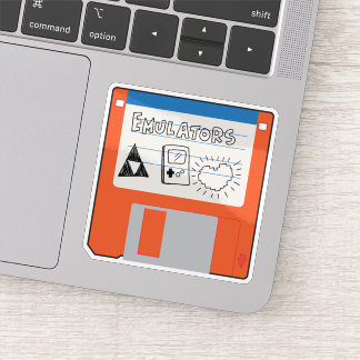Retro Gaming Emulators Floppy Disk Sticker