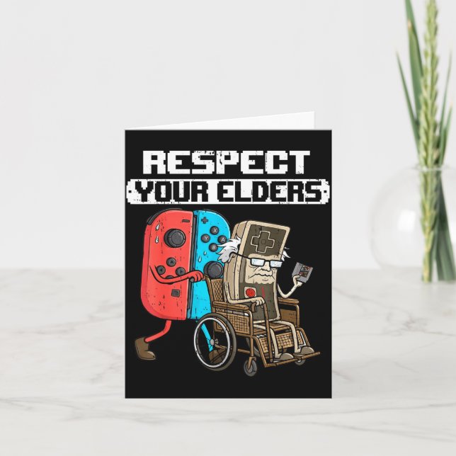 Retro Gaming Funny Gamer Controller 80s Respect Yo Card (Front)