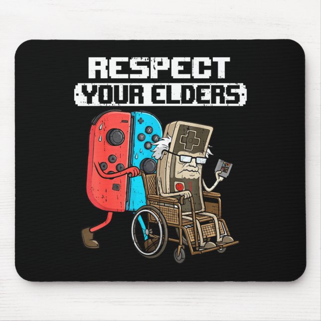 Retro Gaming Funny Gamer Controller 80s Respect Yo Mouse Pad (Front)
