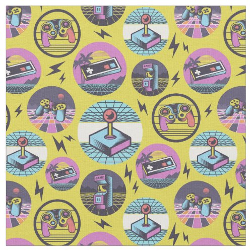 Retro Gaming Geek Gamer 80s Fabric