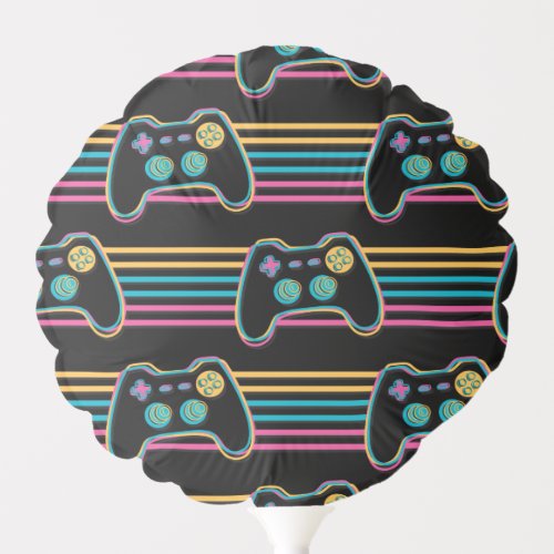 Retro Gaming Geek Gamer 80s neon colors Balloon