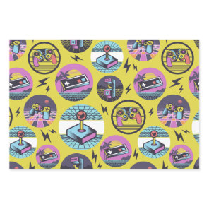 Retro Gaming Geek Gamer 80s Wrapping Paper Sheets