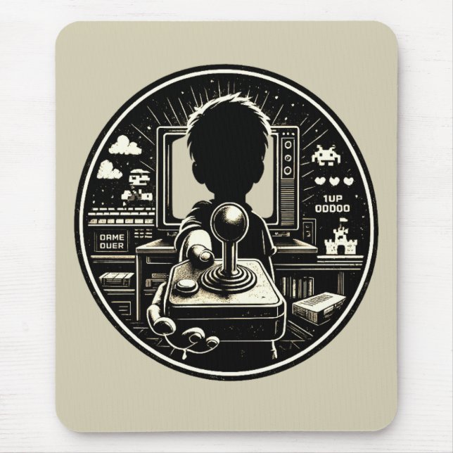 Retro Gaming mouse pad Joystick Art (Front)