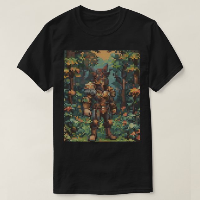 Retro Gaming Pixel Art 8 Bit Character Forest Vide T-Shirt (Design Front)