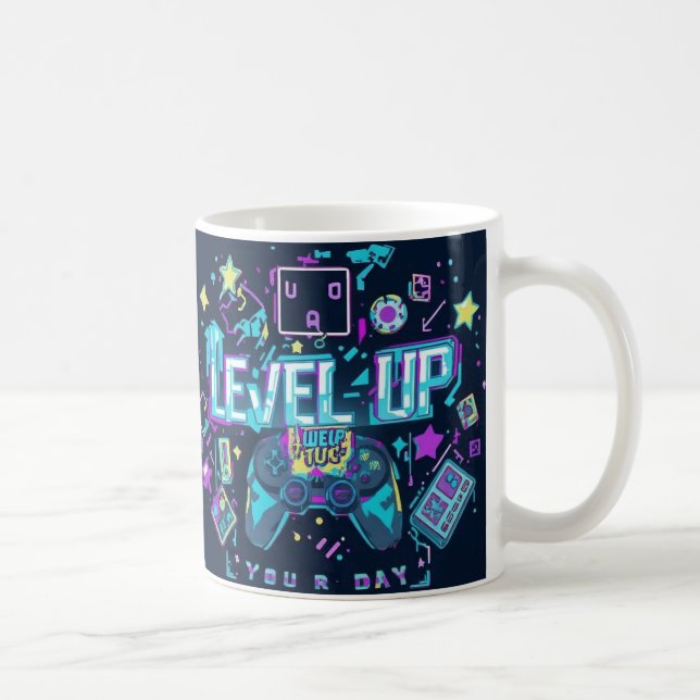 Retro Gaming Pixel Art Design" Coffee Mug (Right)