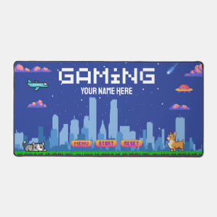 Retro Gaming Pixel Art Desk Mat – Gamer Setup