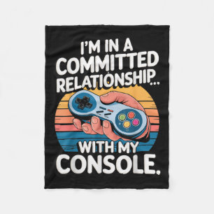 Retro Gaming Relationship Funny Gamer Console Love Fleece Blanket