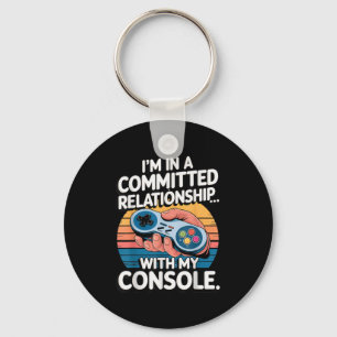 Retro Gaming Relationship Funny Gamer Console Love Keychain