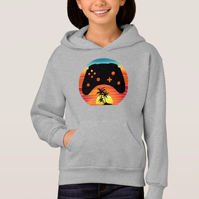 RETRO GAMING SUNSET HOODIE (Front)
