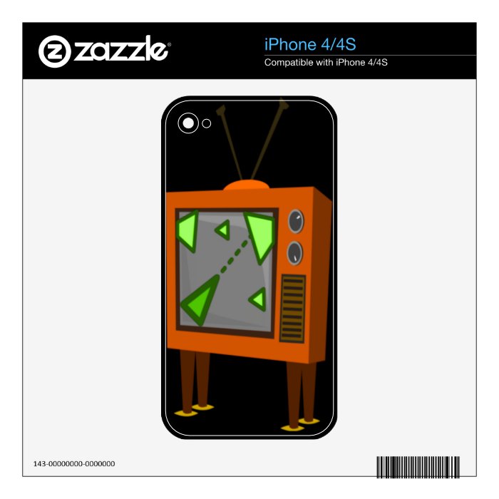 Retro gaming tv decal for iPhone 4