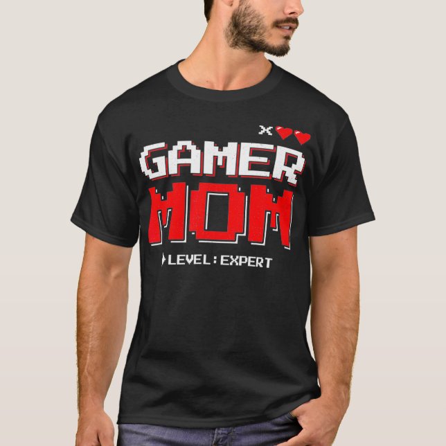 Retro Gaming  Video Game Player  Mom of 2  Gamer M T-Shirt (Front)