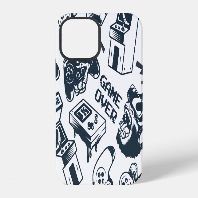 Retro gaming vintage pattern. iphone case (Back)