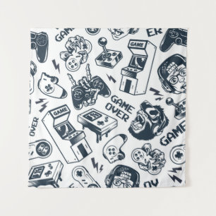 Retro gaming vintage pattern. tapestry