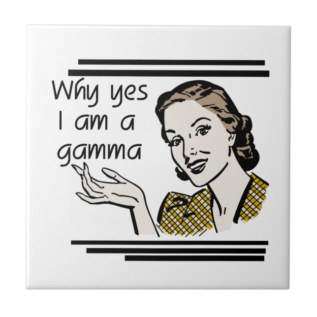 Retro Gamma Gifts Ceramic Tile (Front)