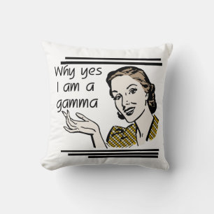 Retro Gamma Gifts Throw Pillow