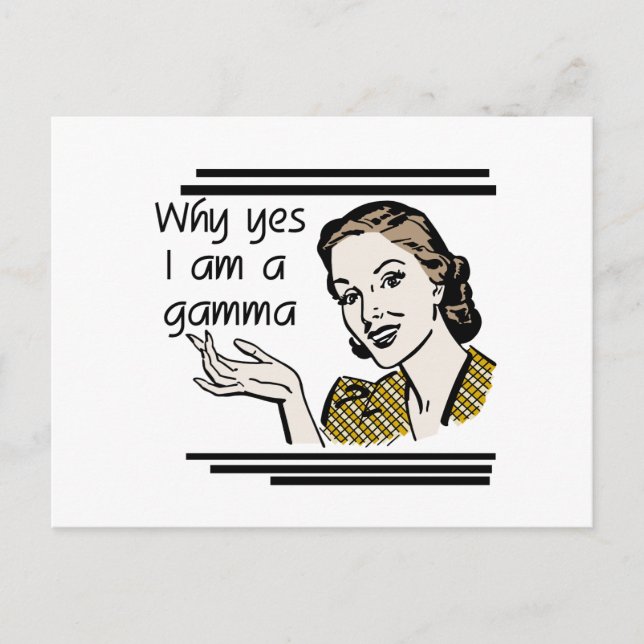 Retro Gamma Tshirts and Gifts Postcard (Front)