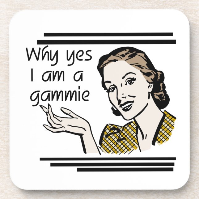 Retro Gammie Gifts Coaster (Front)