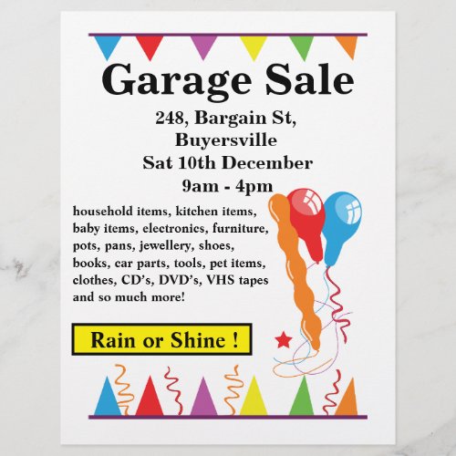 Retro Garage Sale Yard Sale Flyer