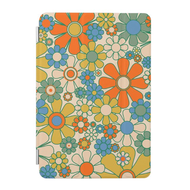 Retro Garden Floral 60s 70s Pattern iPad Mini Cover (Front)