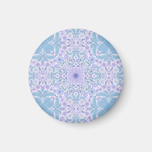 Retro garden florals in blue and violet magnet