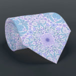 Retro garden florals in blue and violet neck tie<br><div class="desc">Hand-painted floral tiles,  flowers,  beetles,  butterflies</div>