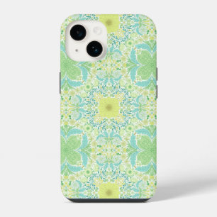 Retro garden florals in green and yellow iPhone 14 case