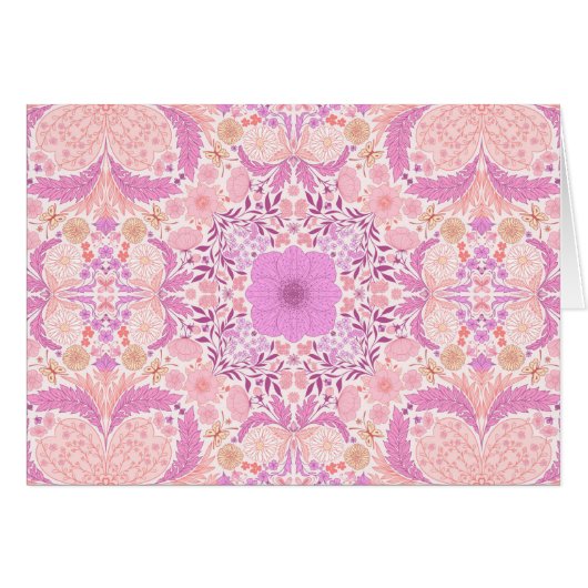Retro garden florals  in pink (Front Horizontal)