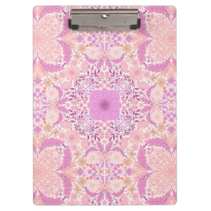 Retro garden florals in pink clipboard
